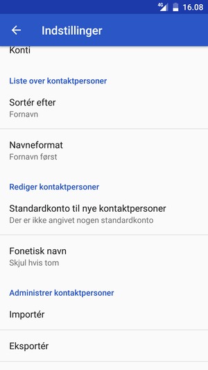 Scroll til og vælg Importér