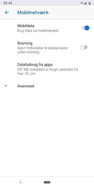 Vælg Avanceret