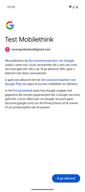 Selecteer Ik ga akkoord