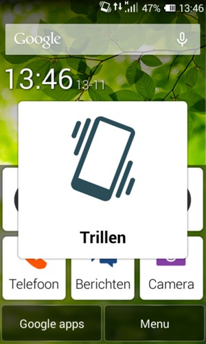 Klik nog een keer voor trilmodus, deze wordt goedgekeurd met een korte trilling