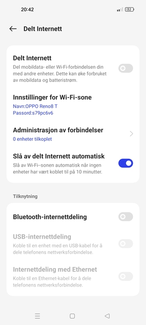 Velg Innstillinger for Wi-Fi-sone