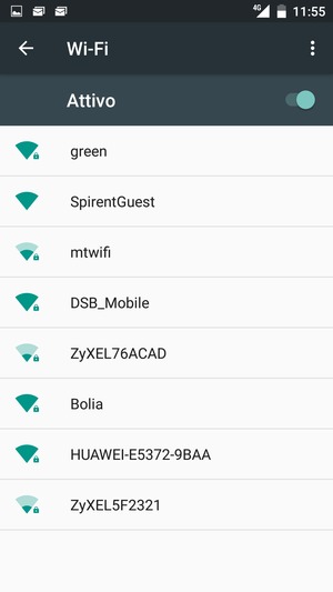 Seleziona la rete wireless a cui desideri connetterti