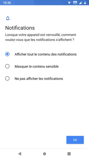 Sélectionnez votre option préférée et sélectionnez OK
