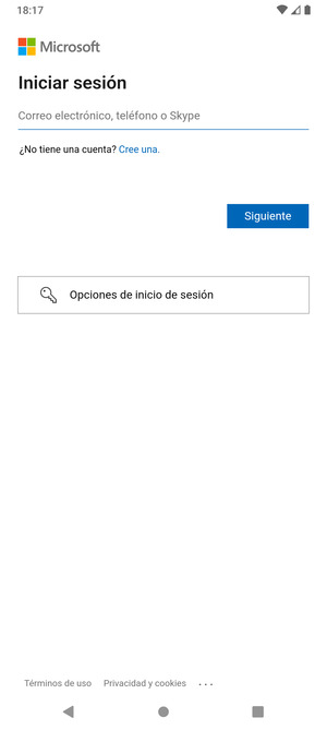 Introduzca su Dirección de correo electrónico y seleccione Siguiente