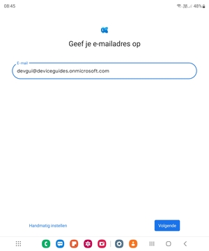 Voer uw e-mailadres in en selecteer Handmatig instellen