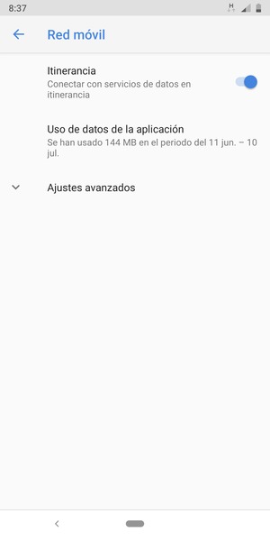 Activar o desactivar Itinerancia