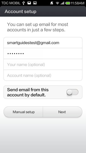 Give your account a name and enter your name. Select Next