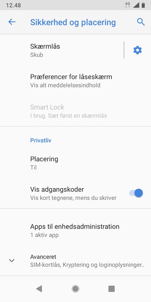 Scroll til og vælg Placering