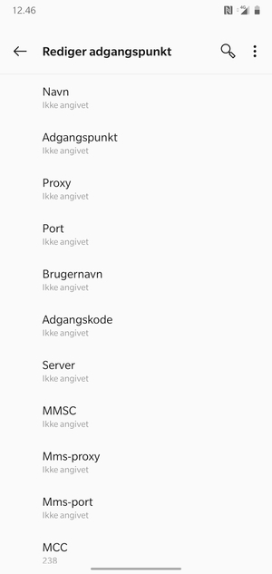Indtast internet-oplysninger