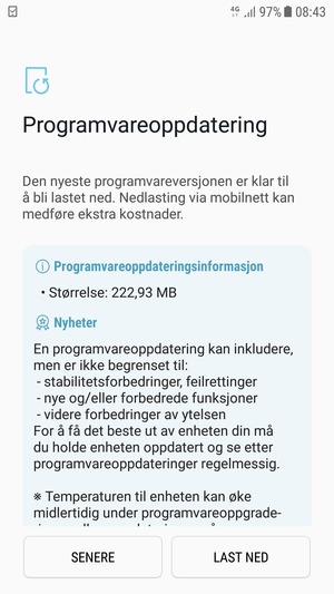 Hvis telefonen din ikke er oppdatert, velg LAST NED