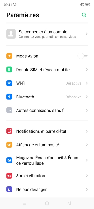 Sélectionnez Double SIM et réseau mobile
