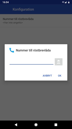 Ange Nummer till röstbrevlåda och välj OK