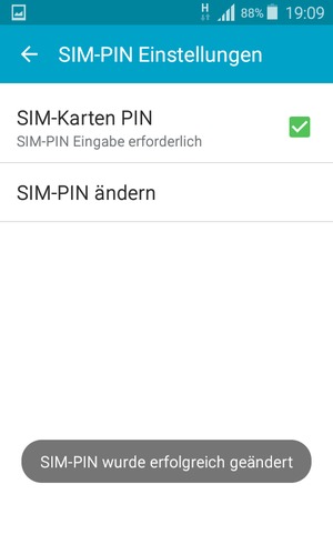 Ihre SIM-PIN wurde geändert