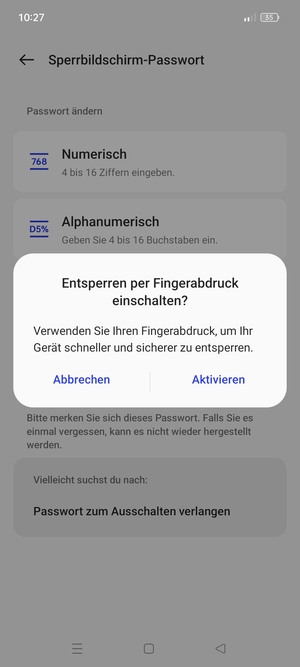 Wählen Sie die gewünschte Option