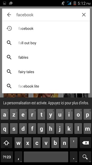 Saisissez le nom de l'appli et sélectionnez Rechercher