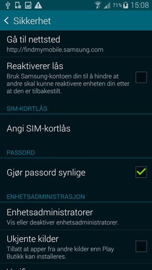 Velg Angi SIM-kortlås