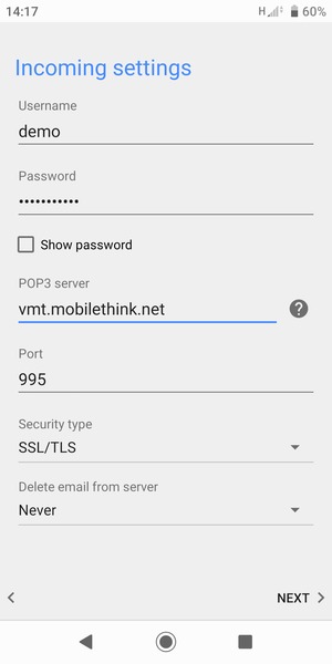 Select Security type