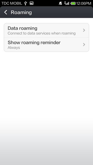 Select Data roaming