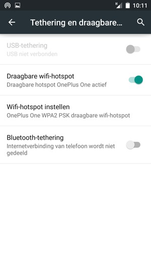 Uw telefoon is nu geïnstalleerd voor gebruik als modem