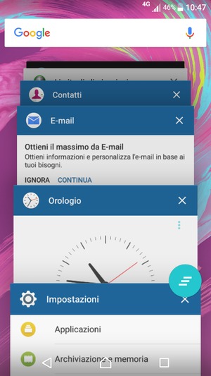 Scorri verso destra le app per chiuderle