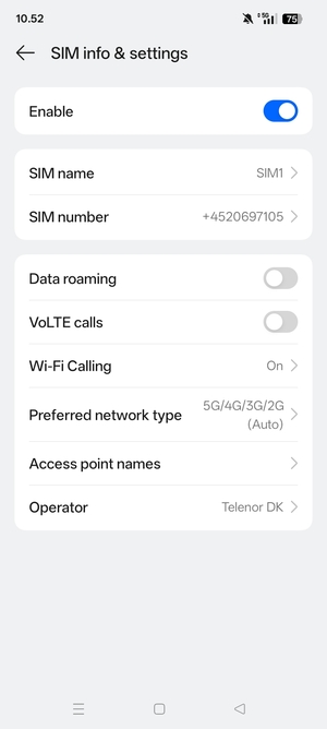 To change network if network problems occur, select Operator