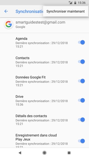 Sélectionnez Synchroniser maintenant