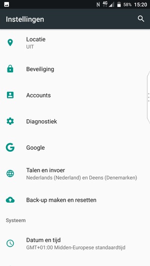 Scroll naar en selecteer Beveiliging