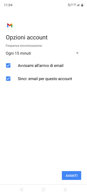 Seleziona AVANTI