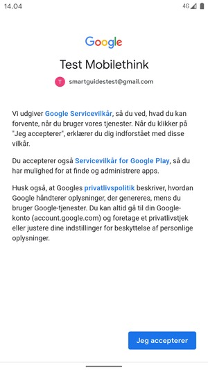 Vælg Jeg accepterer