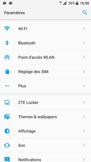 Sélectionnez Réglage des SIM