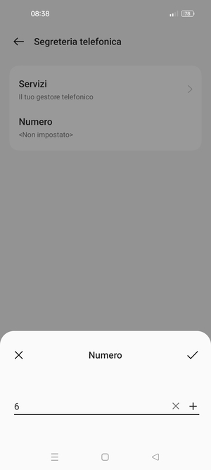 Inserisci Numero segreteria e seleziona OK