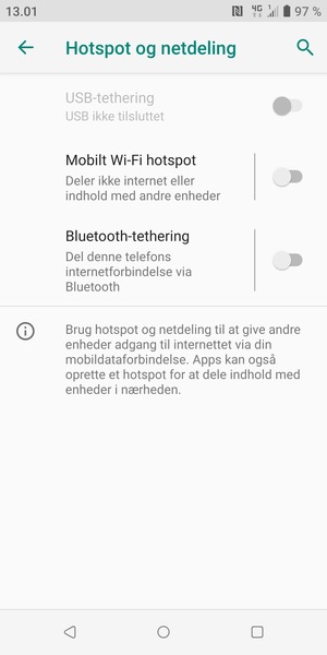 Vælg Mobilt Wi-Fi hotspot