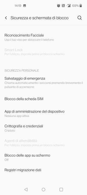 Scorri e seleziona Blocco della scheda SIM