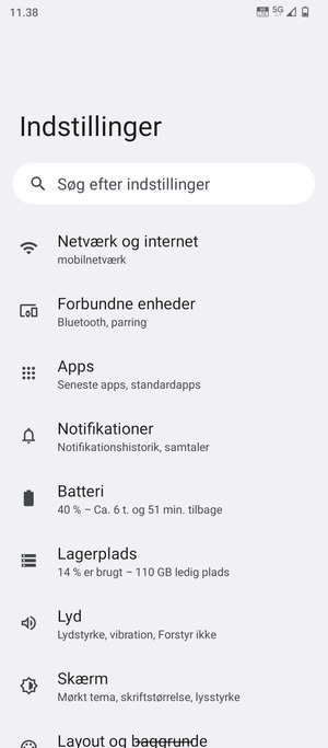 Vælg Netværk og internet