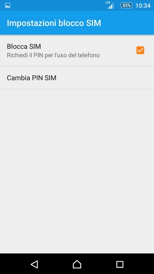 Seleziona Cambia PIN SIM