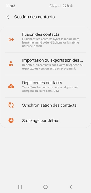 Sélectionnez Importation ou exportation des ...
