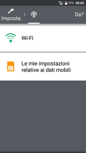 Seleziona Wi-Fi