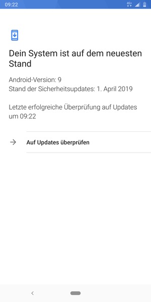 Falls Ihr Handy aktualisiert ist, wird Ihnen der folgende Bildschirm angezeigt