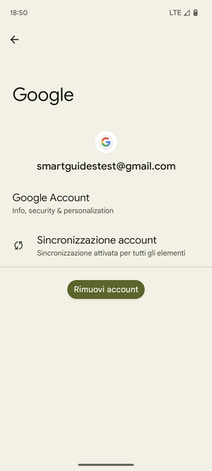 Seleziona Sincronizzazione account