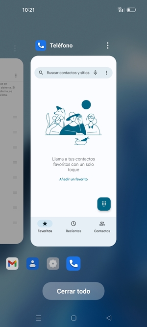 Seleccione Cerrar todo para cerrar todas las aplicaciones en ejecución