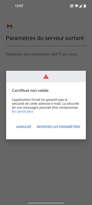 Sélectionnez MODIFIER LES PARAMÈTRES