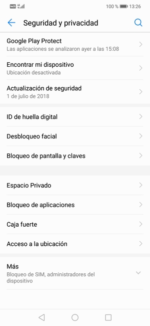 Para activar su bloqueo de pantalla, vaya al menú Seguridad y privacidad y seleccione Bloqueo de pantalla y claves