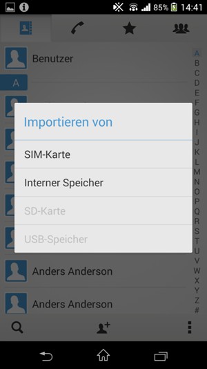 Wählen Sie SIM-Karte
