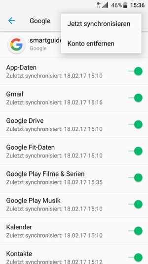 Wählen Sie Jetzt synchronisieren