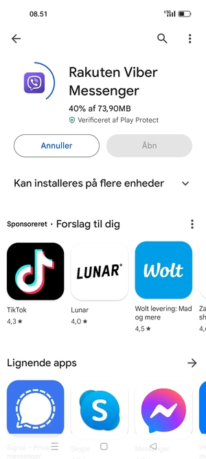 Afvent at installeringen er afsluttet