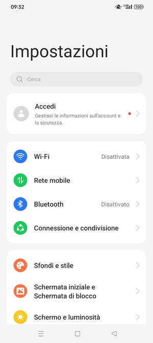 Seleziona Rete mobile