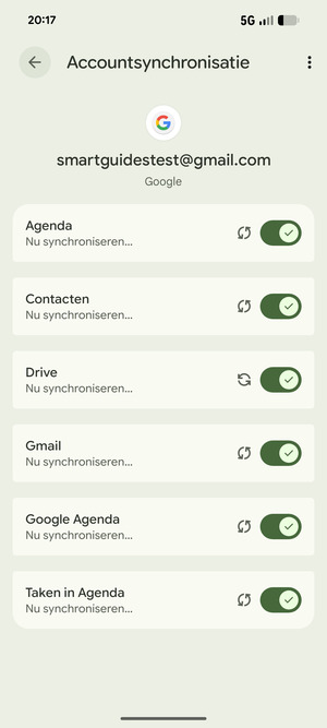 Uw gegevens worden gesynchroniseerd