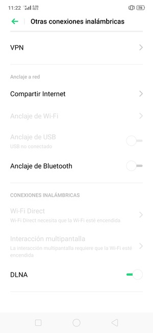 Seleccione Compartir Internet