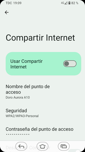 Seleccione Contraseña del punto de acceso