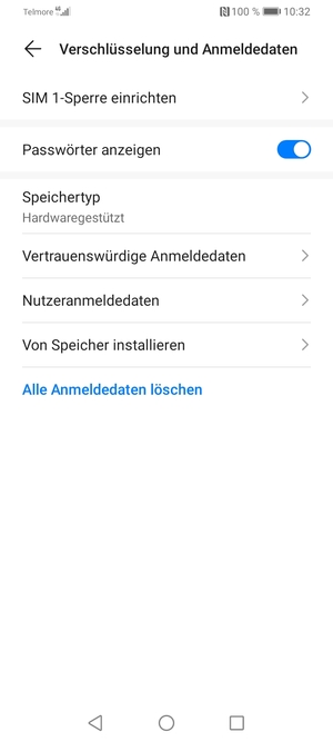 Wählen Sie SIM Sperre einrichten